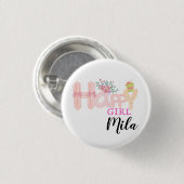 happy girl cream cake ronde button 3,2 cm (Voorkant /achterkant)