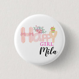 happy girl cream cake ronde button 3,2 cm