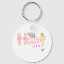 happy girl cream cake sleutelhanger