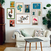 Happy Girl Dancing BlackWhite Mode Illustratie Poster