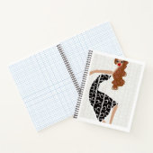 Happy Girl Dancing Zwart Wit Mode Notitieboek (Binnen)