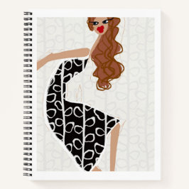 Happy Girl Dancing Zwart Wit Mode Notitieboek