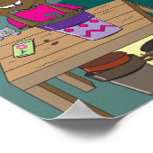 Happy Girl die naar haar Poster Seedlings gaat (Hoek)