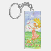 Happy Girl Dog Vandaag kies ik voor Joy Inspireren Sleutelhanger (Voorkant Links)