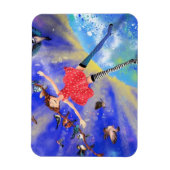 Happy Girl en Birds Magnet - Schilderen Magneet (Verticaal)