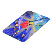 Happy Girl en Birds Magnet - Schilderen Magneet (Linkerzijde)