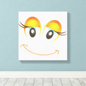 HAPPY GIRL FACE CANVAS AFDRUK (Insitu (Houten vloer))