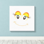 HAPPY GIRL FACE CANVAS AFDRUK (Insitu (Houten vloer))