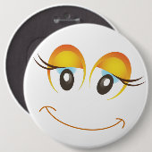 HAPPY GIRL FACE RONDE BUTTON 6,0 CM (Voorkant /achterkant)