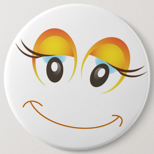 HAPPY GIRL FACE RONDE BUTTON 6,0 CM (Voorkant)