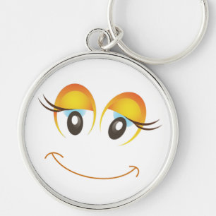 HAPPY GIRL FACE SLEUTELHANGER