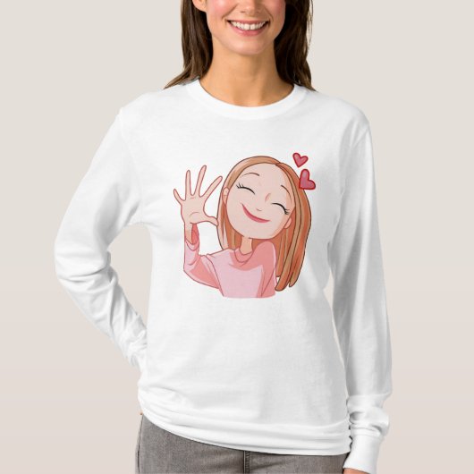 Happy Girl in Love T-shirt (Voorkant)