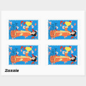 Happy Girl Japan Stamp Art Decorative Sticker (Vel)