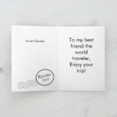 Happy Girl Japan Stamp Art Folded Wenskaart Kaart (Binnen)