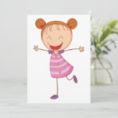 Happy Girl Kaart (Staand voorkant)