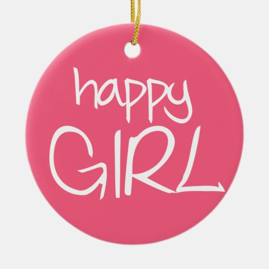Happy girl keramisch ornament (Voorkant)