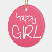 Happy girl keramisch ornament (Links)