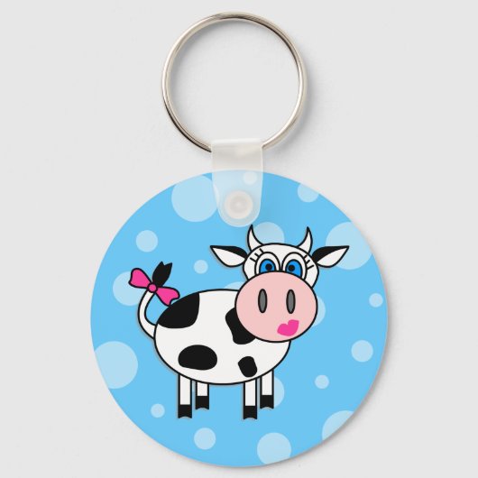 Happy Girl Koe Sleutelhanger (Voorkant)