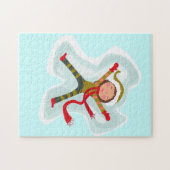 Happy Girl Making Snow Angel Xmas Winter Legpuzzel (Horizontaal)