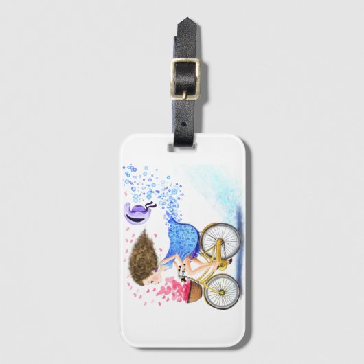 Happy Girl met Bagagelabel (Voorkant (verticaal))