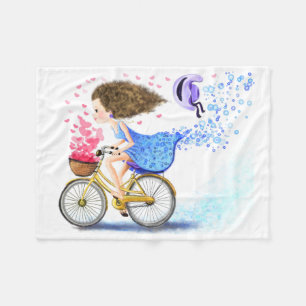 Happy Girl met Bike Baby Fleece Deken