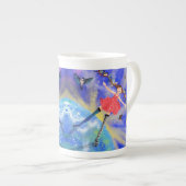 Happy Girl met Birds Bone China Mok (Voorkant rechts)