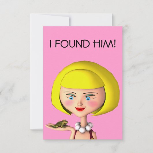 Happy Girl met kikkerprins Kaart (Voorkant)