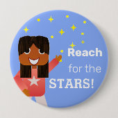 Happy Girl Motivatie Round Button (Voorkant)