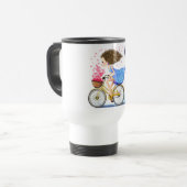 Happy Girl On A Bike Travel Mug Romantic Love Reisbeker (Voorkant links)