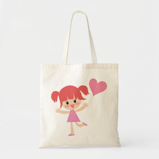 Happy girl tote bag (Voorkant)