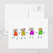 Happy Girls Briefkaart (Voorkant / Achterkant)