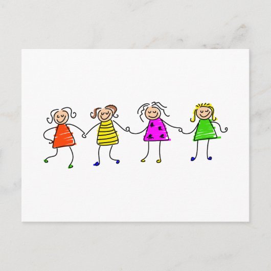 Happy Girls Briefkaart (Voorkant)