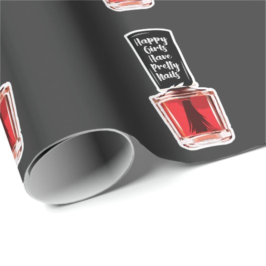 Happy Girls heeft Nails Nail Poolse overvallen  Cadeaupapier (Rol Hoek)