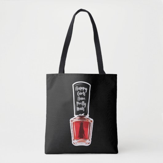 Happy Girls heeft Nails Nail Poolse overvallen Tote Bag (Voorkant)