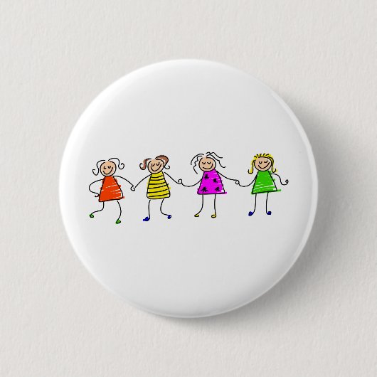 Happy Girls Ronde Button 5,7 Cm (Voorkant)