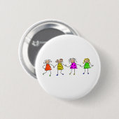 Happy Girls Ronde Button 5,7 Cm (Voorkant /achterkant)