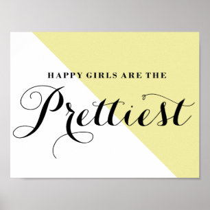 Happy girls zijn de  Abstracte geel Poster