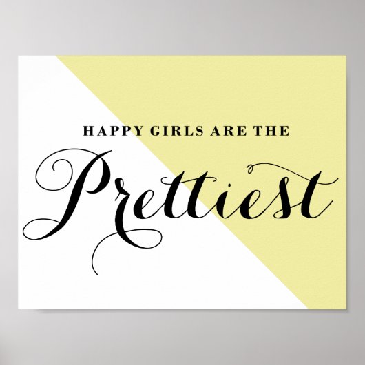 Happy girls zijn de  Abstracte geel Poster (Voorkant)