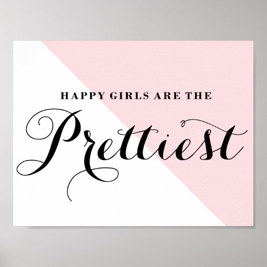 Happy Girls zijn de  Abstracte roze Poster (Voorkant)
