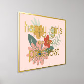 Happy Girls zijn de  Quote Gold Folie Afdrukken (Laagn)