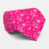 Happy girly roze Snowflakes Patroon voor iedereen Stropdas (Opgerold)