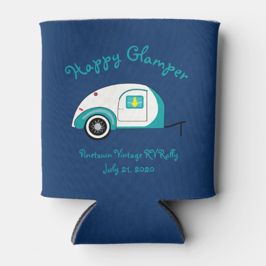 Happy Glamper Aquamarine  Teardrop Trailer Blikjeskoeler (Voorkant)