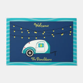 Happy Glamper Aquamarine Teardrop Trailer Deurmat (Voorkant)