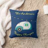 Happy Glamper Aquamarine  Teardrop Trailer Kussen (Deken)
