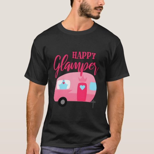 Happy Glamper Camping T-shirt (Voorkant)