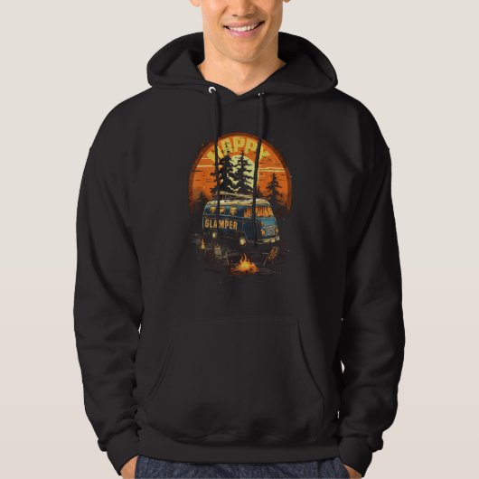 Happy Glamper Caravan Camping Glamping Gear Graphi Hoodie (Voorkant)