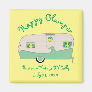 Happy Glamper Green Vintage Canned Ham Trailer Magneet