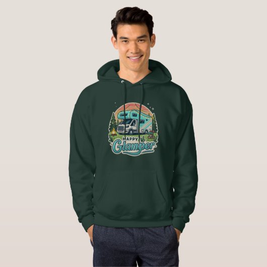 Happy Glamper Mannen Hoodie (Voorkant volledig)