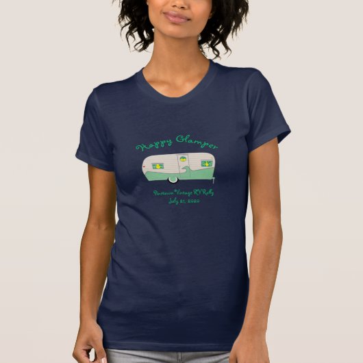 Happy Glamper Mint Groene Ham Can Trailer T-shirt (Voorkant)