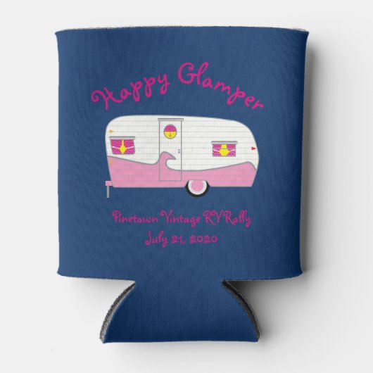 Happy Glamper Pink  Canned Ham Trailer Blikjeskoeler (Voorkant)